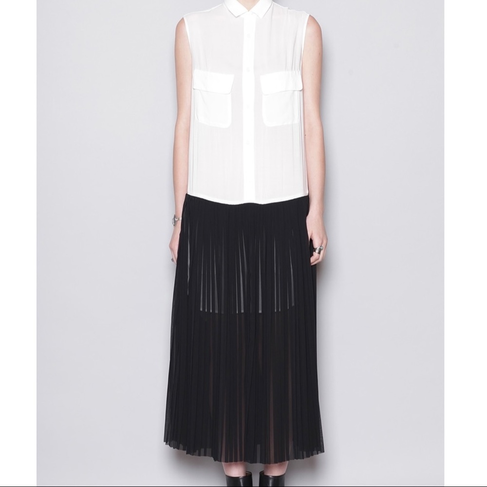 YOHJI YAMAMOTO Y'S White-Black SHIRT DRESS PLEATS - Picture 6 of 10